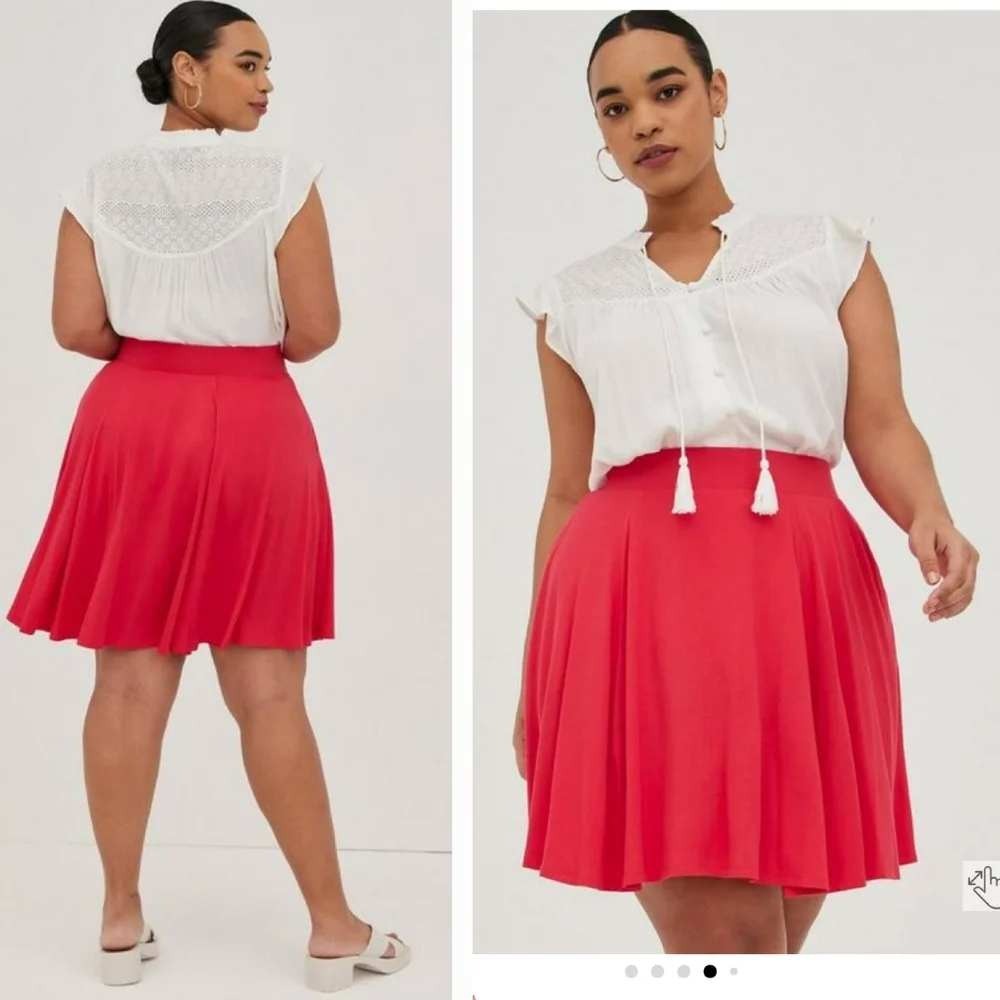 Torrid Super Soft Knit Mini Skater Skirt Pink Pockets Plus Size 00 M/L